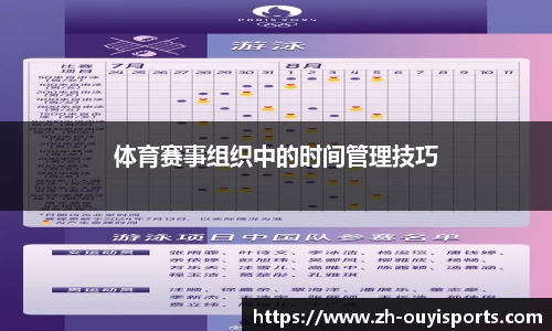 体育赛事组织中的时间管理技巧